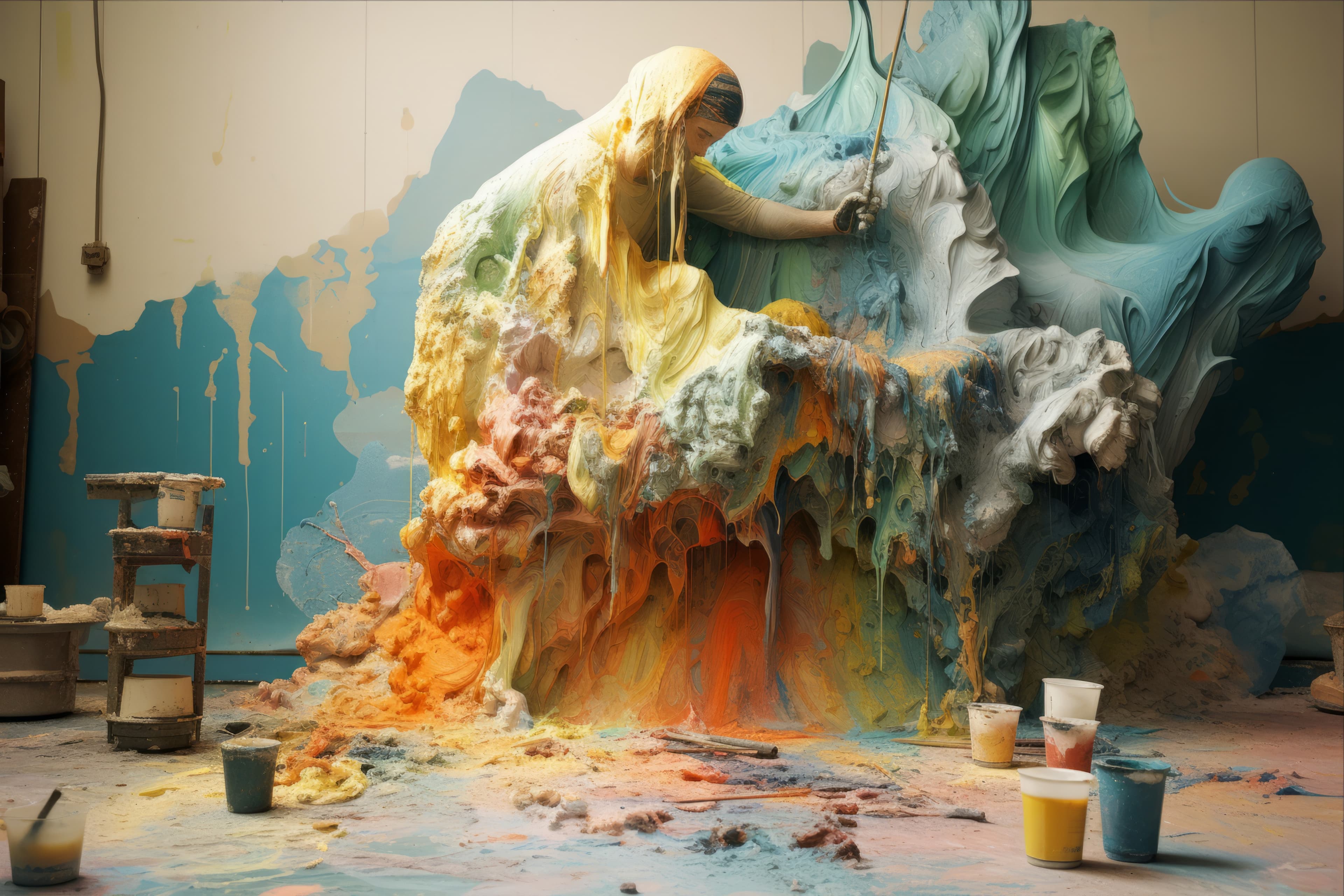 Peinture murale et finitions précises dans un séjour lumineux